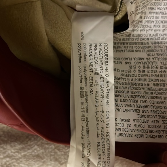 Red Vegan Leather Zara Pants Leggings - Picture 3 of 3